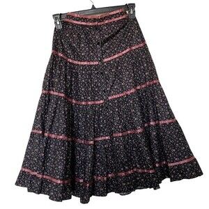 EUC Vintage Jessica McClintock’s Gunne Sax Prairie Skirt, Tiered. 1970s.